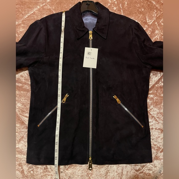 NWT Mens Paul Smith M Black Suede Leather Jacket - Picture 12 of 13